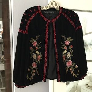 Zara Velvet Embroidered Jacket